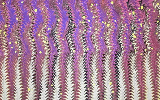 Marbled paper: flame palm