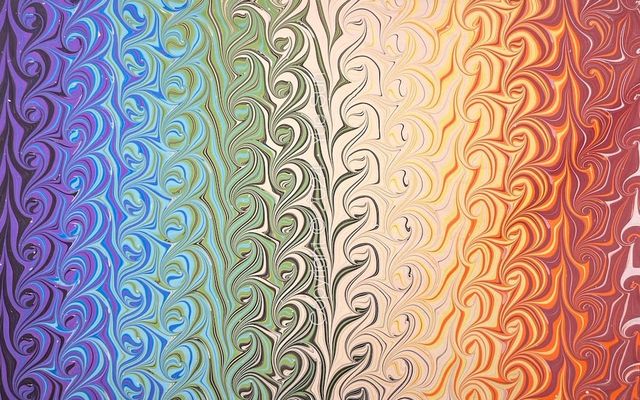 Marbled paper: gel-git bouquet
