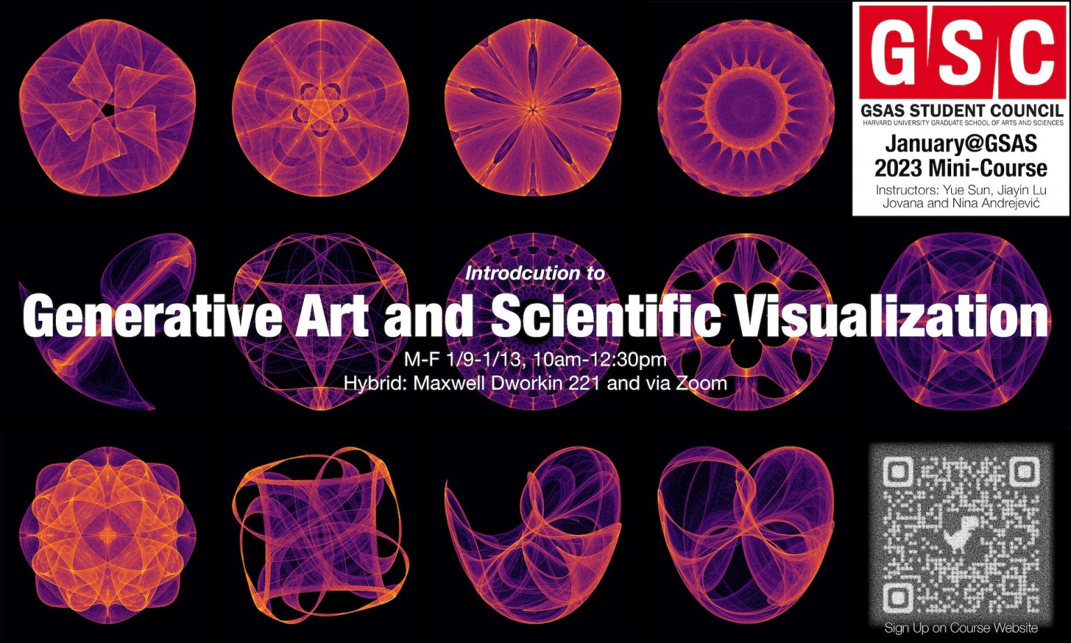 Generative art workshop flyer